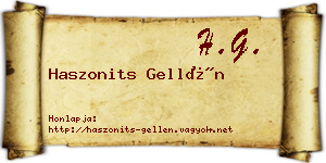 Haszonits Gellén névjegykártya